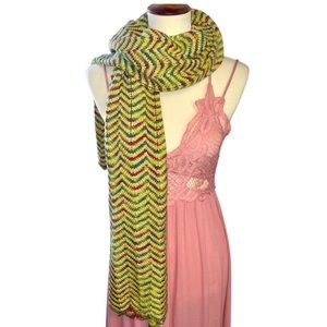 Gorgeous ladies knit winter scarf multi color chevron pattern- high end quality!